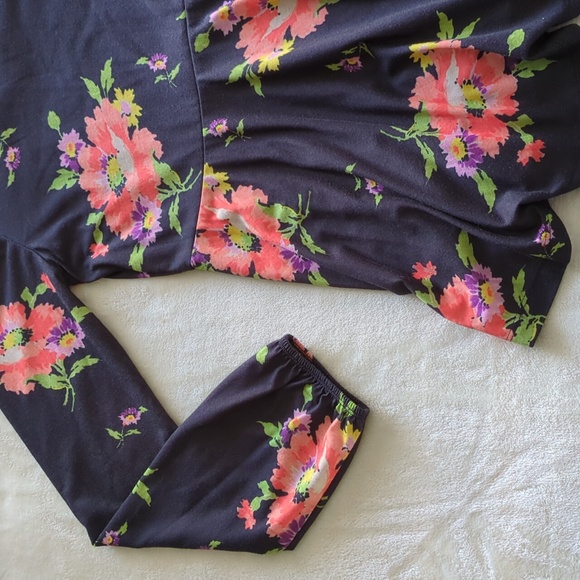 ASOS | Grey Orange Floral Peplum Top Jersey Knit Tie Back Lined - Picture 8 of 16